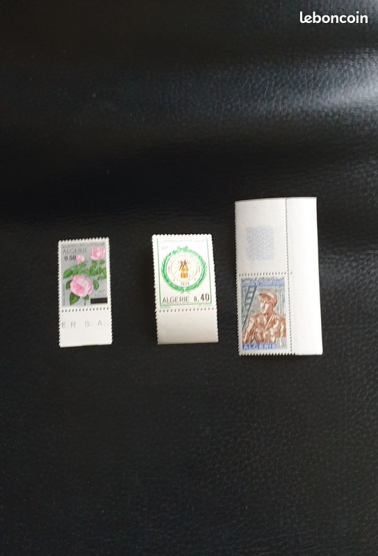Lot timbres Algérie 1973 fleur rose, 1972, 1968 émigration Neuf avec gomme Marseille 9 eme le cabot (image 1)
