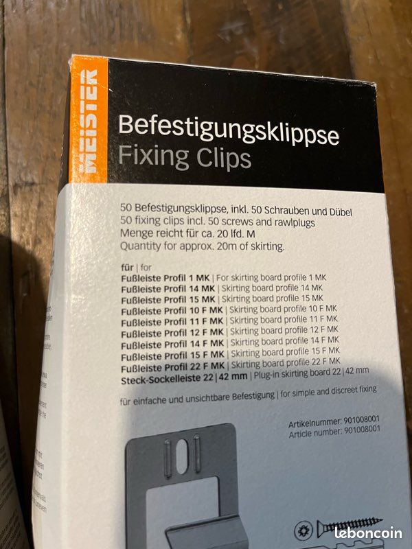 100 + clips de fixation de plinthes (image 2)
