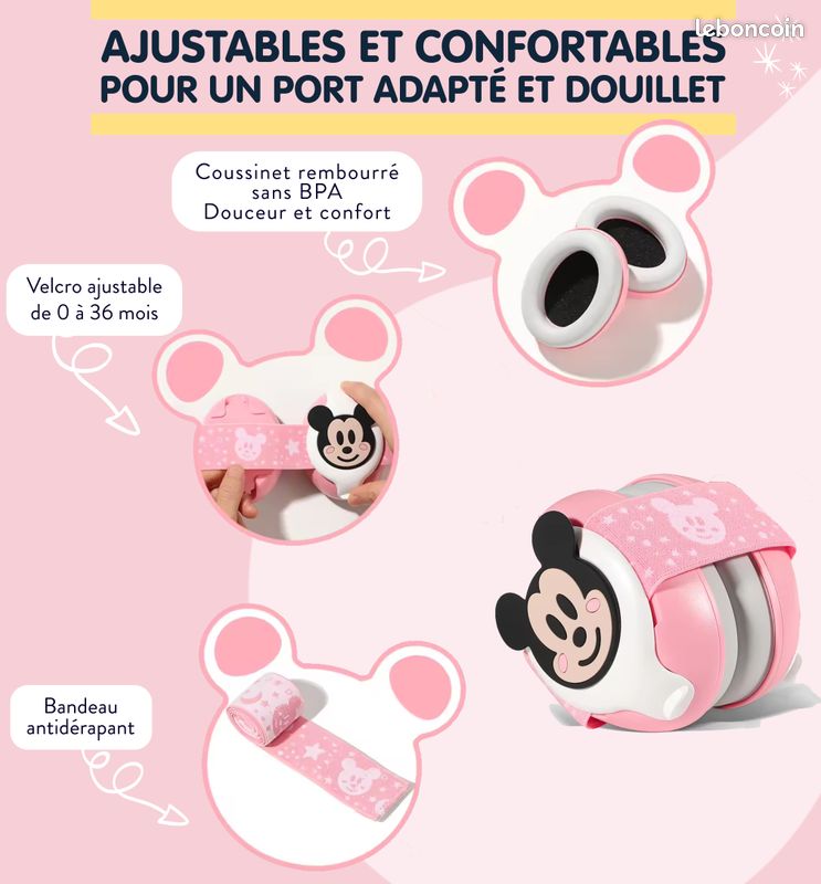 Casque Anti-Bruit Bébé Naciya 23dB - Protection Auditive Panda - Pour Concerts, Feux D'Artifice, Voyages