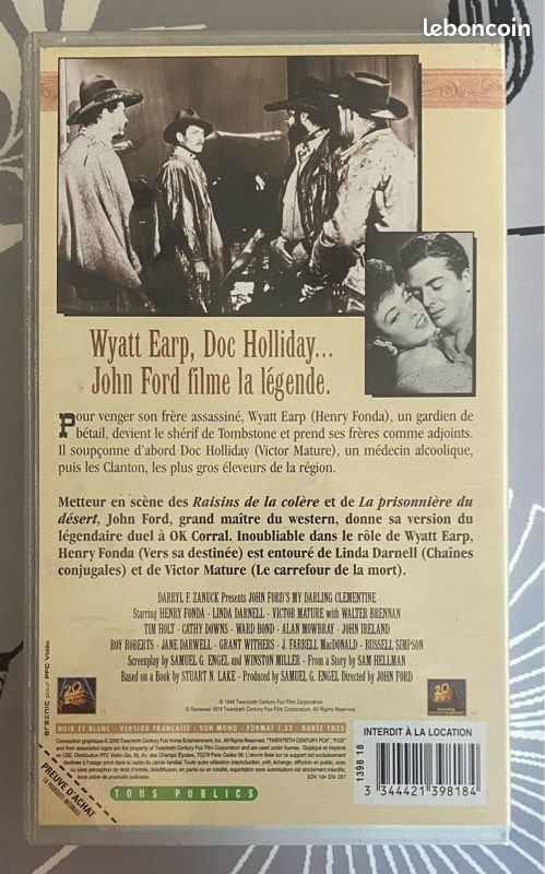 Cassette VHS LA POURSUITE INFERNALE - John Ford (image 2)
