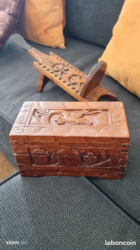 Boîte à Bijoux Ancienne En Bois - Authentique, D'occasion, Parfaite Pour Collection Ou Rangement Déco