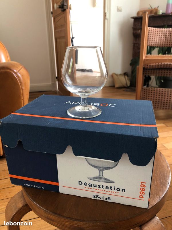 Verre à Cognac Dégustation ARCOROC 25cl - Lot De 6, Verre Ultra Transparent - Fabriqué En France