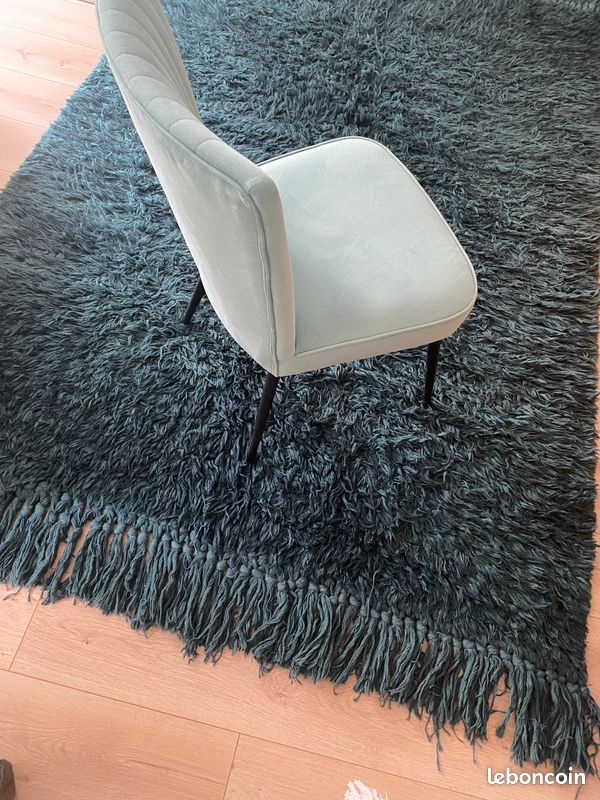 Tapis rectangulaire bleu canard (image 4)