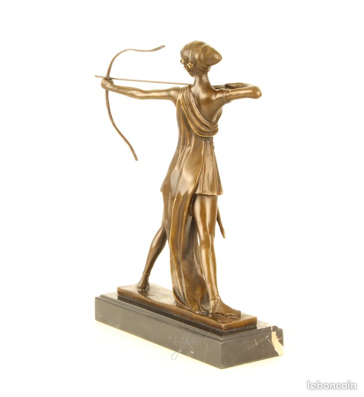 Bronze sur marbre de Diane à la chasse (image 4)