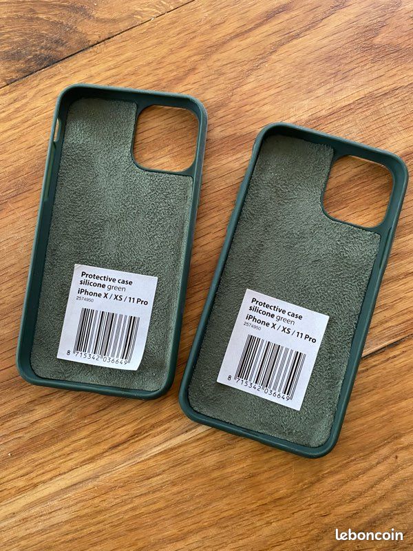 Lot 2 Coques téléphone neuf iPhone X / XS / 11 Pro Vert (image 2)