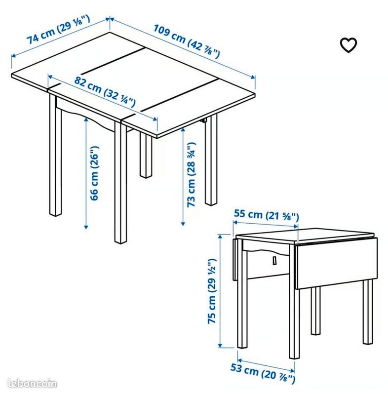 Table pliante Ikéa et deux chaises (image 1)