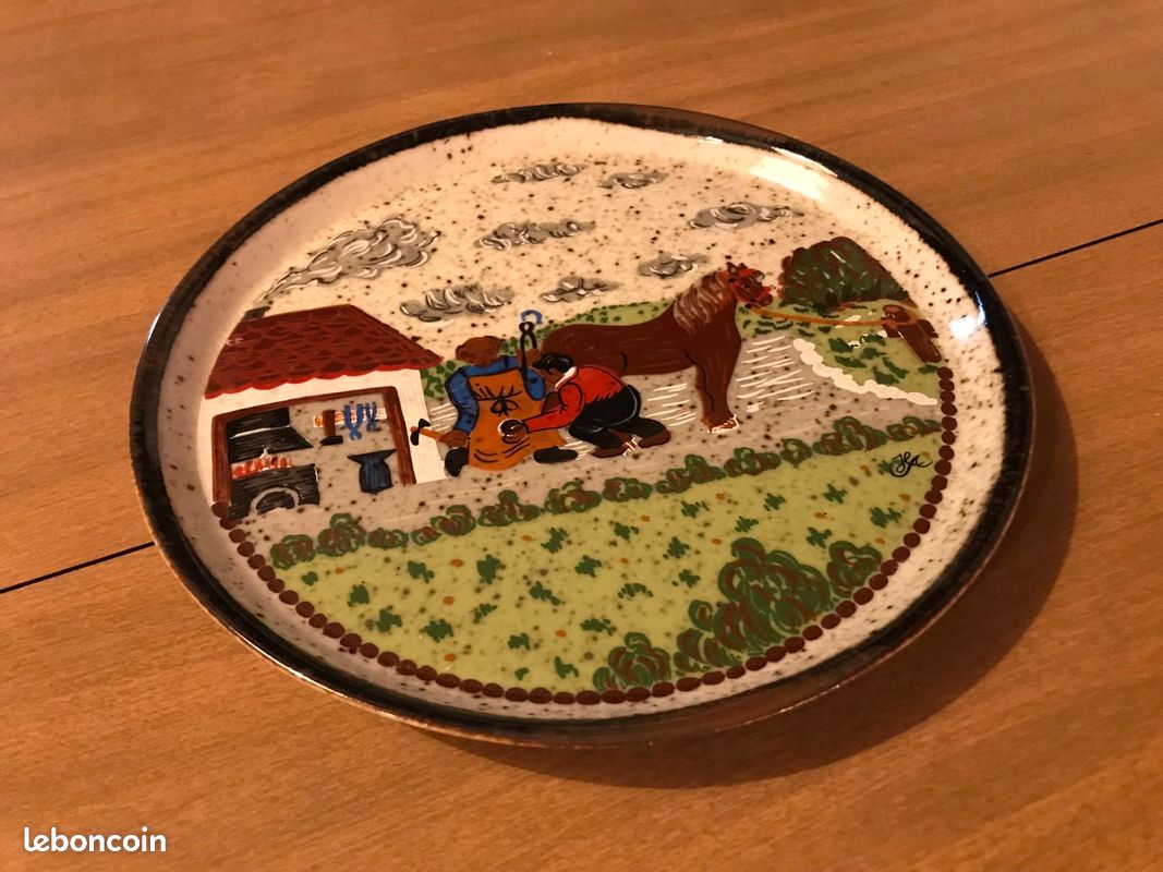 Lot de 2 assiettes décoratives vintage Rosler Bavaria motifs ferme (image 2)