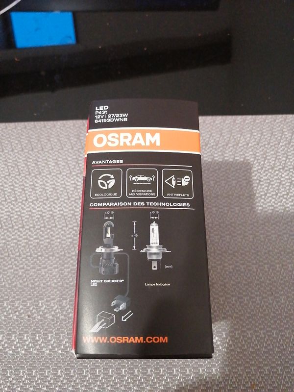 Kit Ampoules H4 LED Osram Night Breaker Homologuées - 64193DWNB -  Équipement auto