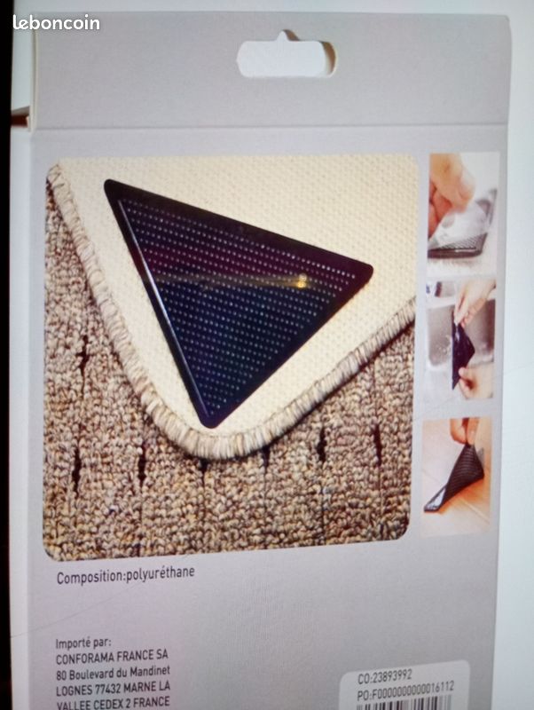 Tapis antidérapant Conforama 11x11 cm forme triangle (image 2)