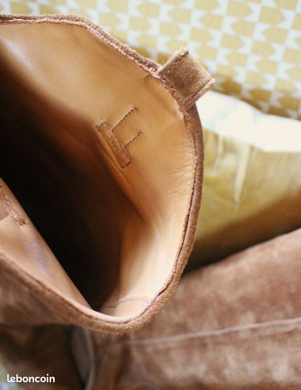Paire de bottes hautes cuir camel Bronx 41 (image 5)