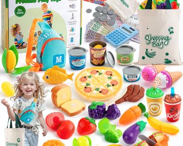 Marchande Enfants 68 Pièces - Jeu De Rôle Supermarché Avec Aliments