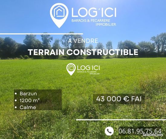 Terrain 1200 m² Barzun