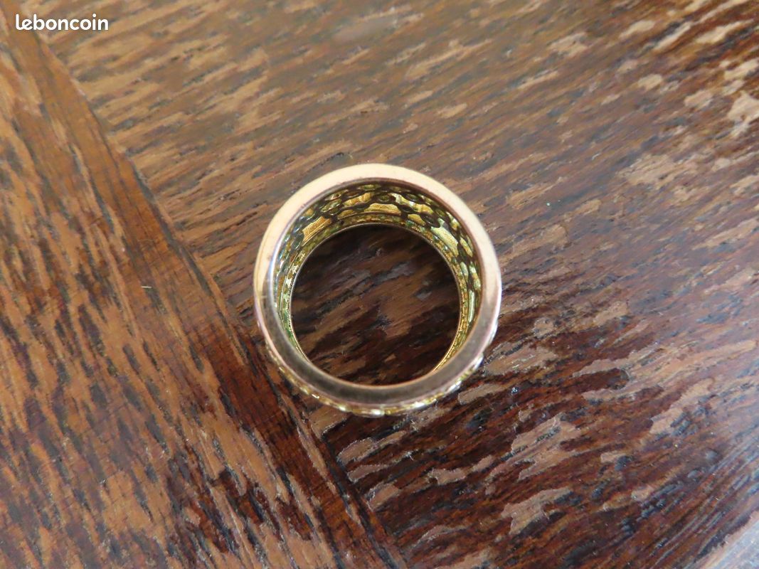 Bague En Plaqué Or Jaune Avec Pierre - Taille 58 - Occasion