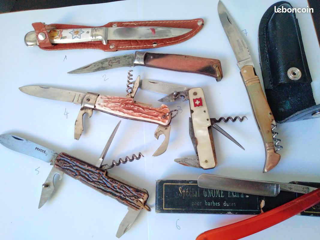 LOT ANCIENS COUTEAUX de poche publicitaires tout métal divers FRANCE/GERMANY EUR 29,00 - FR