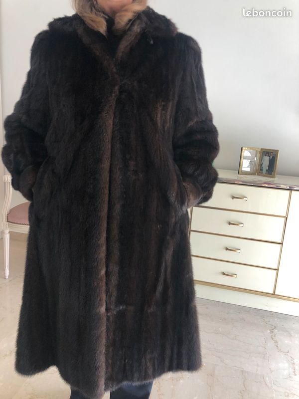 Manteau En Vison (fausse Fourrure) - Taille S, Multicolore, Occasion Très Bon état