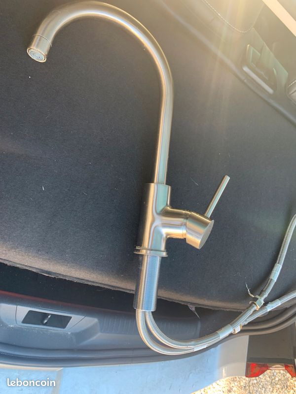 Mitigeur effet alu brossé moderne (image 2)