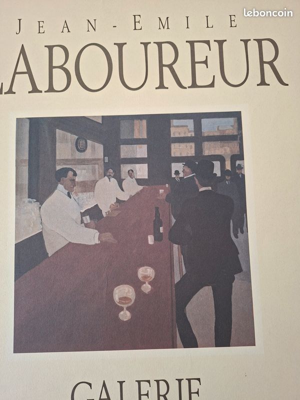 1991 - GRANDE AFFICHE VINTAGE SUR PAPIER VELIN - EXPOSITION JEAN - EMILE LABOUREUR - GALERIE DES FRANCISCAINS - Rue du Croisic à Saint Nazaire (image 2)
