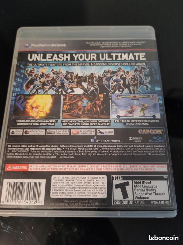 Marvel Vs Capcom 3: Fate Of Two Worlds – PS3 – PAL – Bon état – Capcom