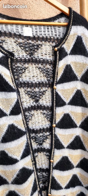 Glet nor et blanc franges cur | Glet nor, Nor et blanc, Mode