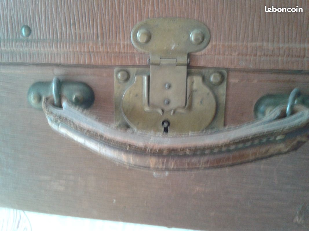 Ancienne valise en carton bouilli et cuir années 30/40 (image 6)