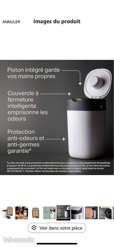 Tommee Tippee Poubelle à Couches Twist & Click - Pack Exclusif Avec 2 Recharges, Protection Anti-Odeurs Et Anti-Germes Garantie, Grande Capacité