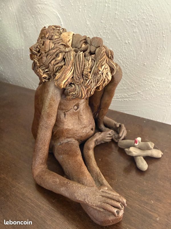 Sculpture artisanale originale en poterie – Aborigène australien – signed Joe Gott (image 5)