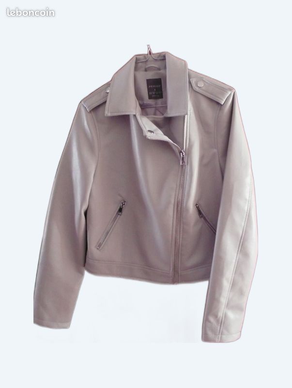 Perfecto simili cuir gris perle (image 1)