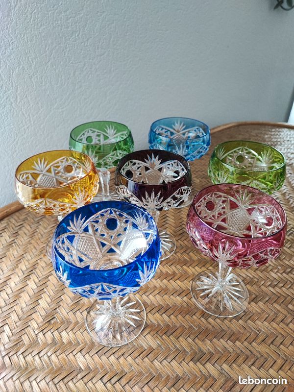 Lot 7 verres coupes Champagne baccarat "parmentier", (image 4)