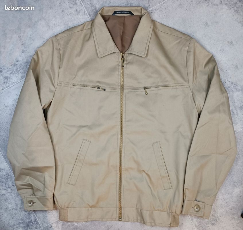 Veste Vintage Srixon Nylon Beige, Années 80/90, Y2K, Occasion
