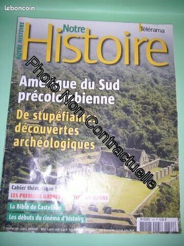 [Revue] Notre Histoire Hors-Série N° 240 : Amerique Du Sud Precolombienne - Très bon état (image 1)