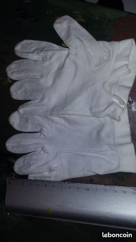 Gants anciens blanc ou beige (image 5)