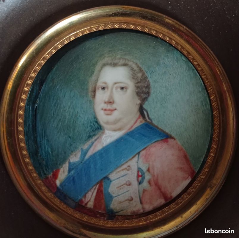 Petite miniature portait de Louis XVI Bourbon Roi de France époque XVIIème (image 2)