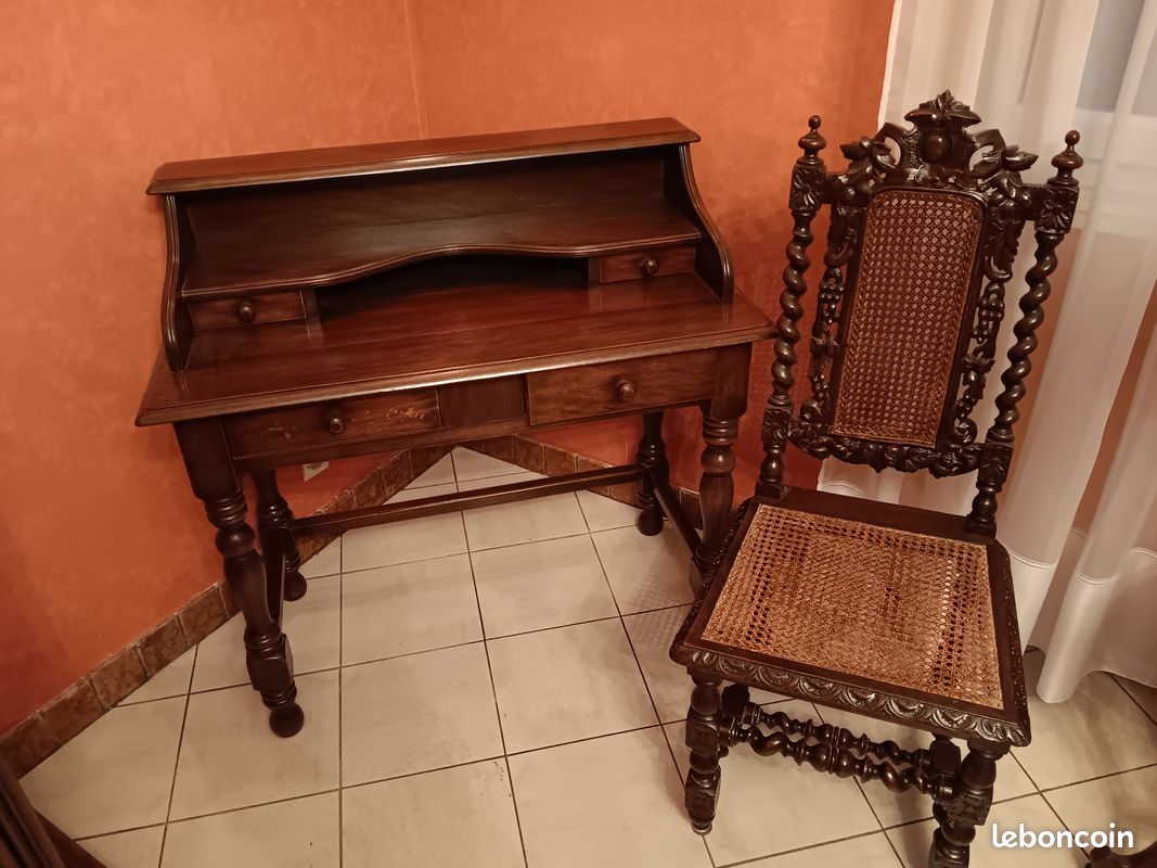 Ensemble bureau secrétaire et chaise (image 1)