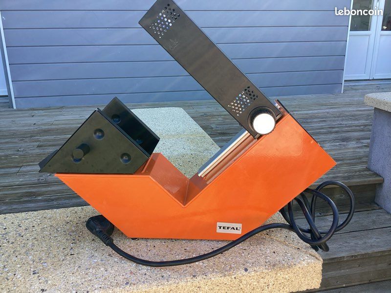 Appareil à Raclette Tefal Vintage Orange - Modèle 1/4 De Meule - Fonctionne