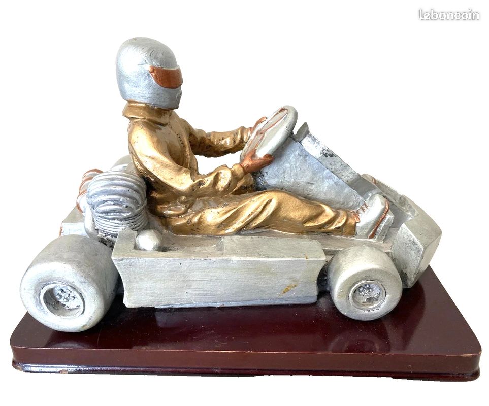Sculpture Ancienne Karting Kart F1 Voiture Collection Décoration Vintage (image 4)