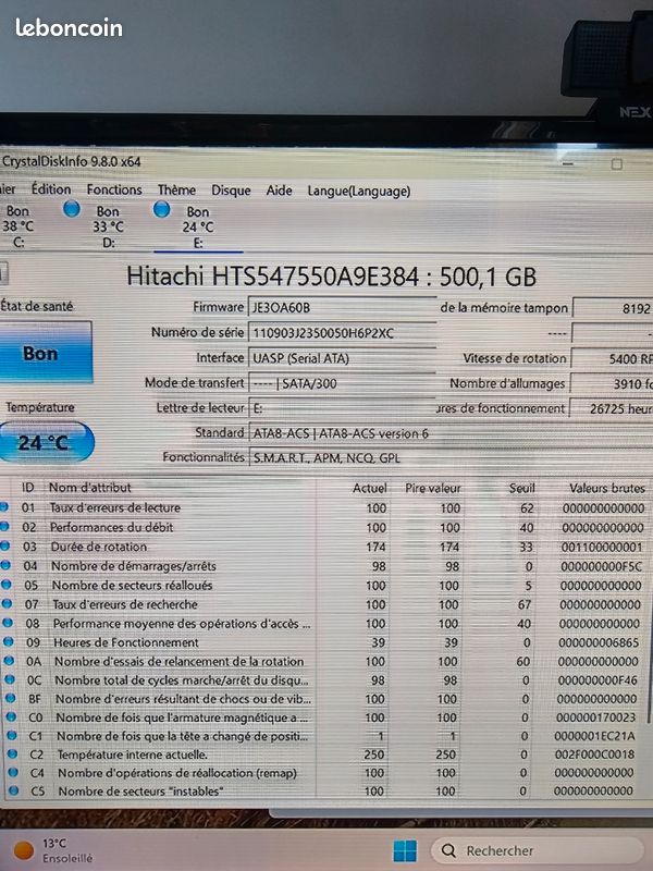 Hitachi Travelstar 5K100 - Disque dur - 40 Go - interne - 2,5 - ATA