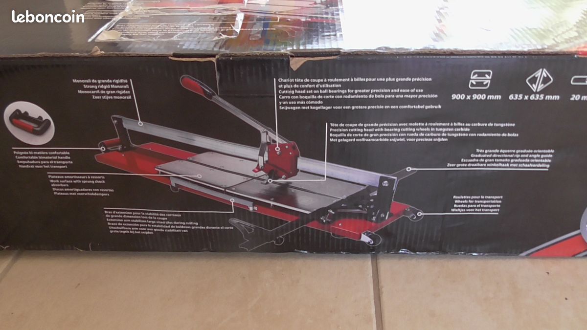 Coupe-carreaux longueur coupe maxi 900 mm Coupe-carreaux longueur coupe maxi 900 mm