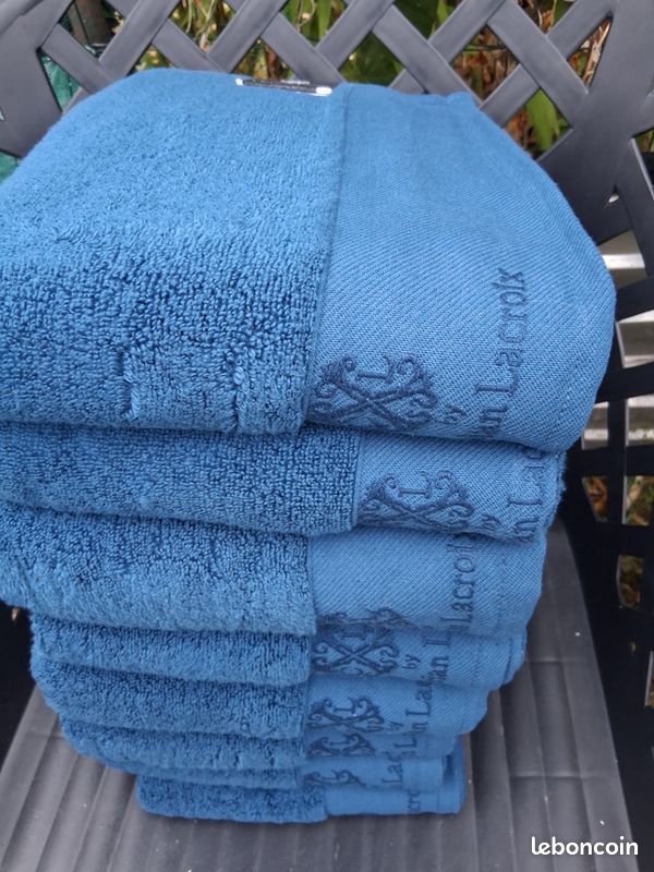 Lot de 8 drap de bain bleu christian lacroix neuf 70x140 (image 2)