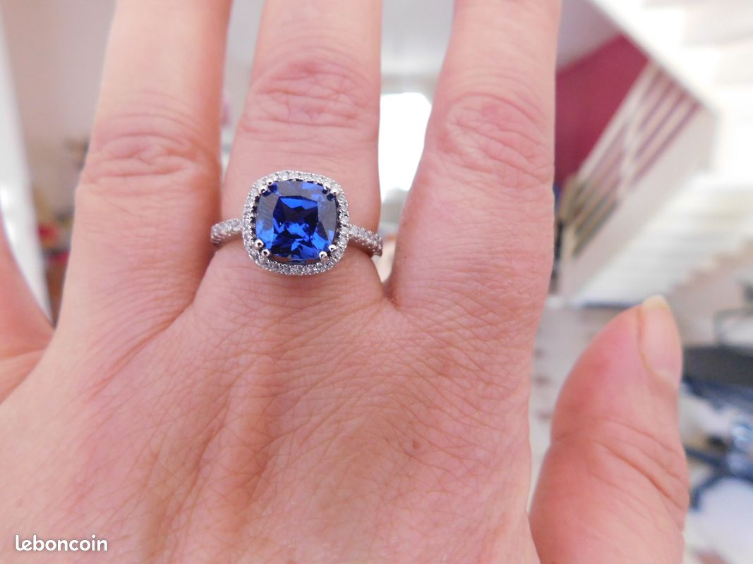 Bague argent s925 zircon/topaze (image 1)