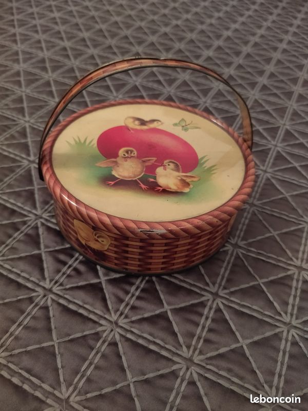 Boîte Vintage métallique avec poussins (image 2)