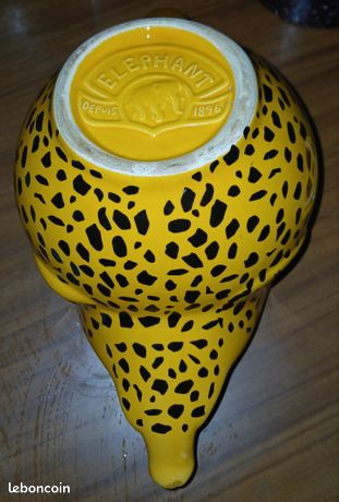 Théière Céramique Motif Léopard, Forme éléphant, Art Déco, Années 2000, Neuve
