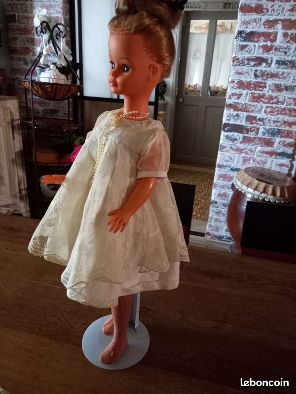 Poupée Cathie De Bella Vintage 48cm - Années 1970/80 - Robe à Fleurs Et Collant