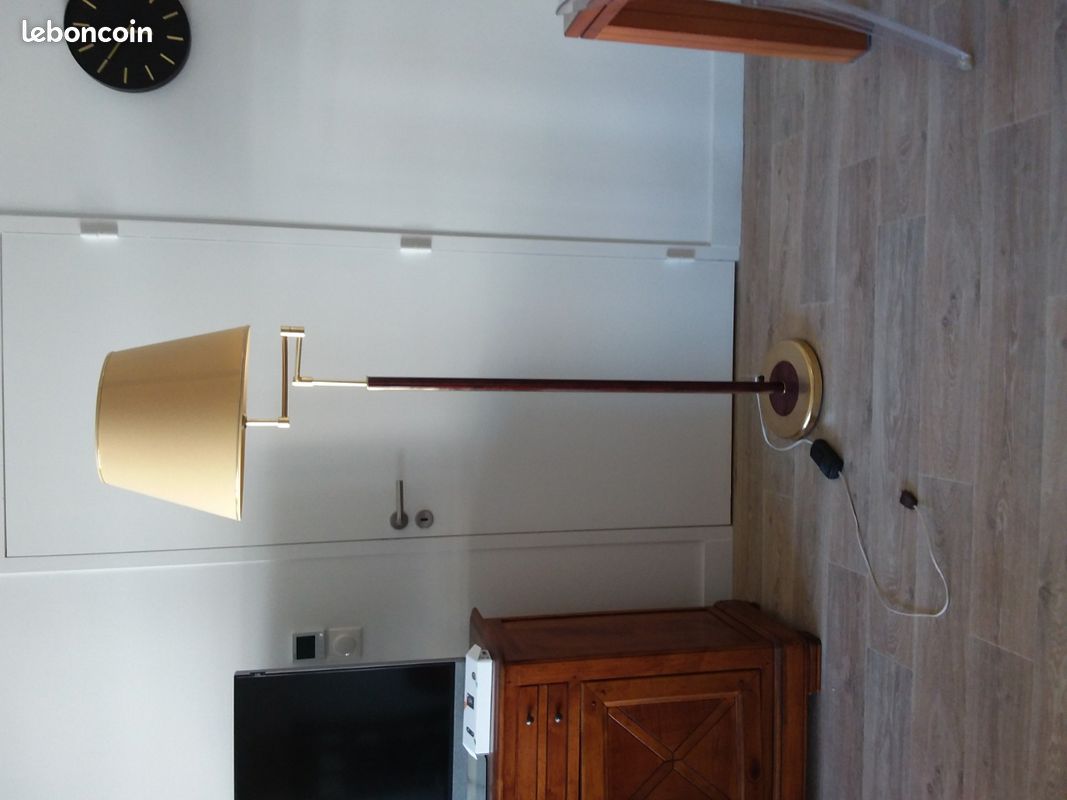 Lampadaire bois massif et métal (image 1)