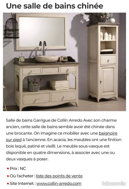 Meuble de salle de bain douche sous vasque avec miroir marque COLLIN ARREGO gamme LA GUARRIGUE (image 13)