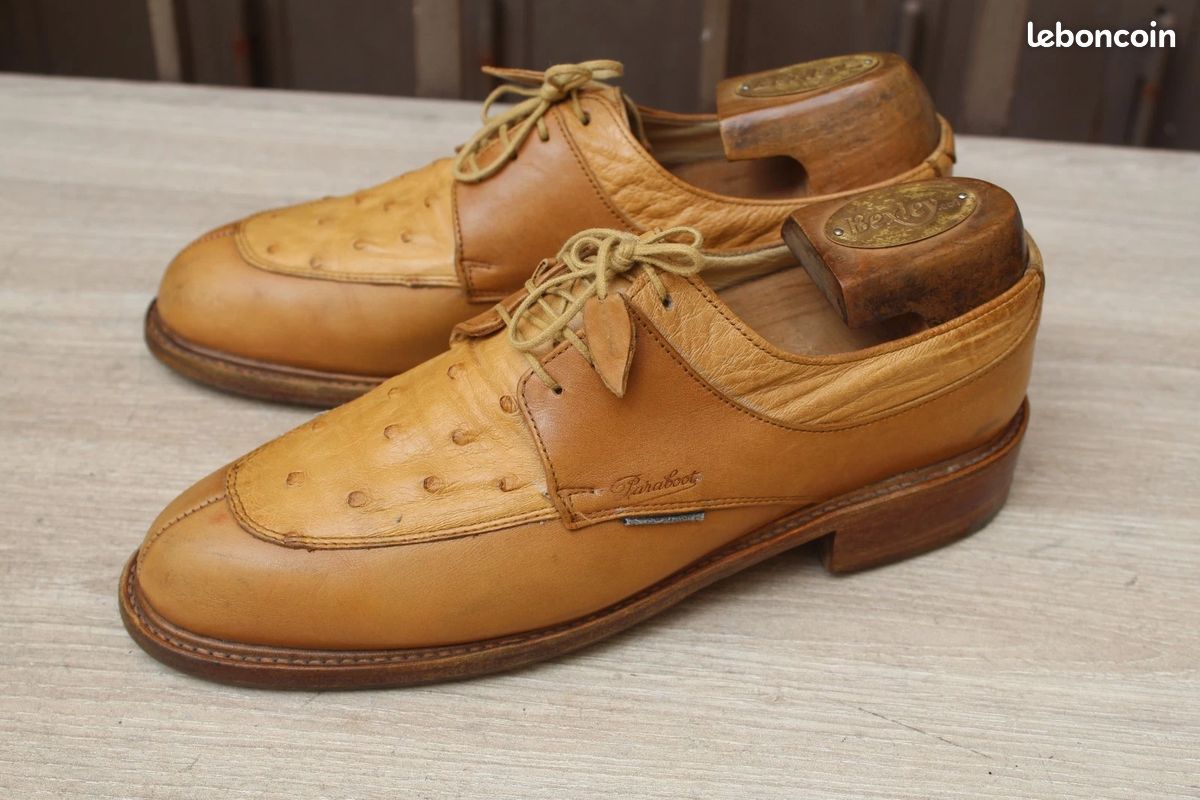 Derbies Paraboot En Cuir Beige Pointure 39 - Occasion En Très Bon état - Chaussures Femme