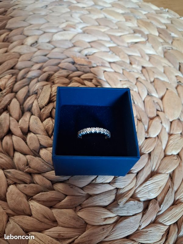 Alliance américaine or blanc et diamants (image 1)