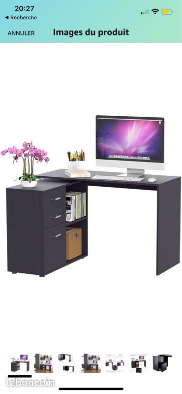 Bureau modulable multi-rangement noir design (image 2)