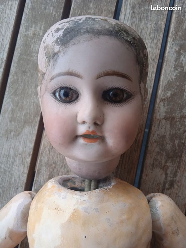 Tête De Poupée Ancienne En Porcelaine DEP 1911 R3A - À Restaurer