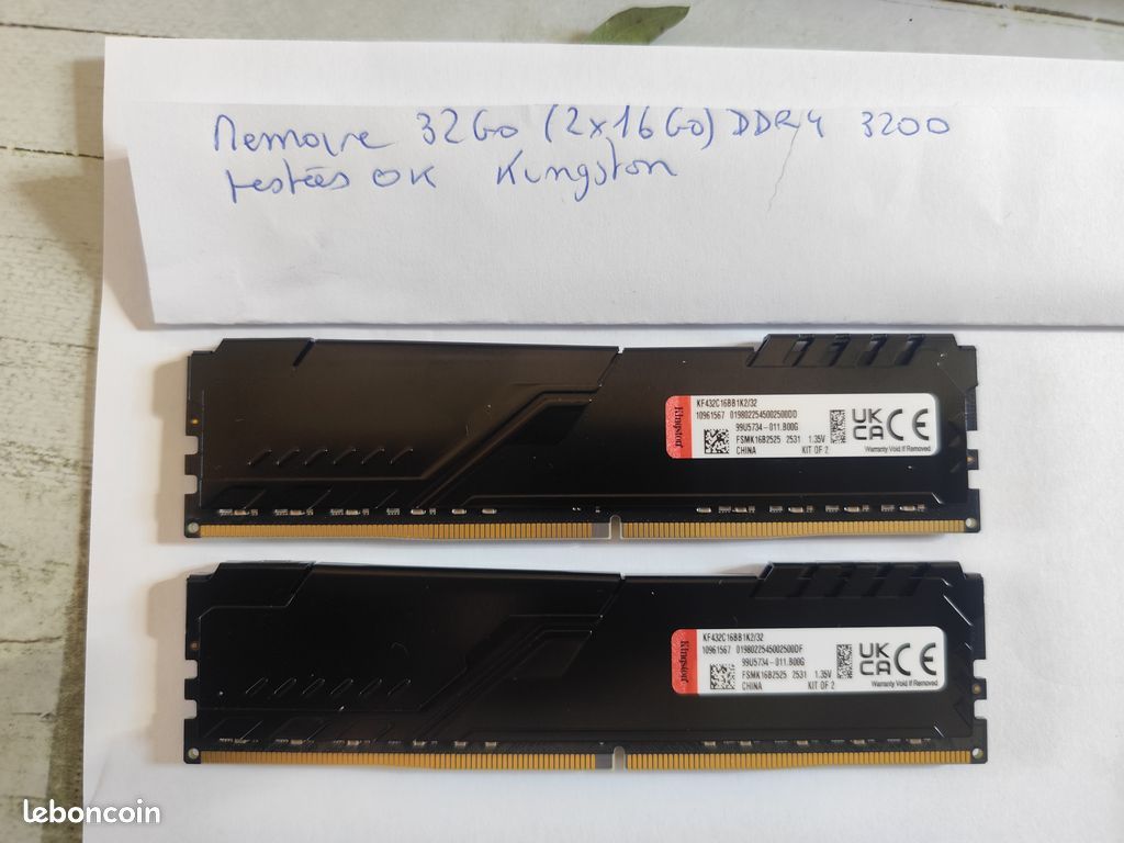 Kingston FURY Renegade 32GB (2x16GB) 3600MHz DDR4 CL16 Mémoire Kit pour