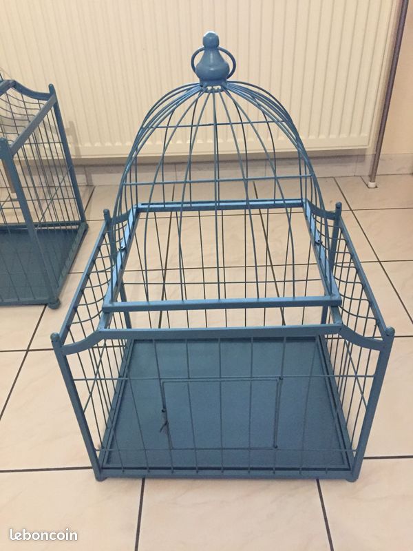 Cage à oiseaux de décoration coloris bleu grande taille (image 20)